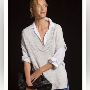 Pilcro X Anthropologie Deep-V Layering Sweater Vest - sz L